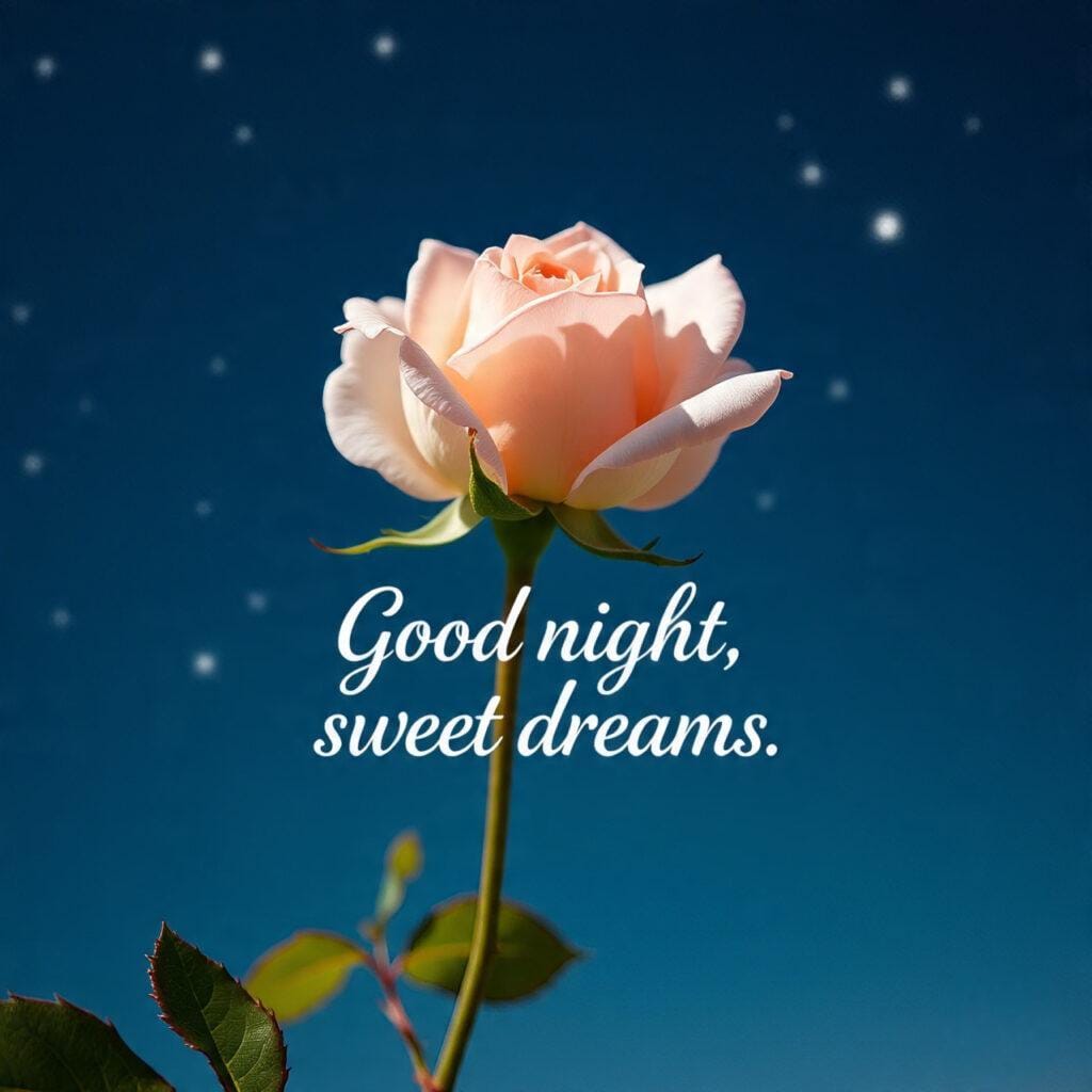 good night imagess with rose